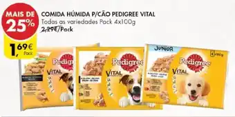Pingo Doce Comida Húmida P/Cão Pedigree Vital 4x100g promoção