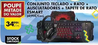 Pingo Doce Conjunto Teclado + Rato + Auscultadores + Tapete de Rato Esmart promoção
