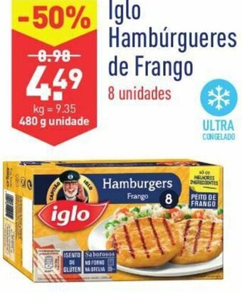 ALDI Iglo Hambúrgueres de Frango 480g promoção