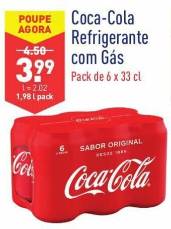 ALDI Coca Cola Refrigerante com Gás 6x33cl promoção