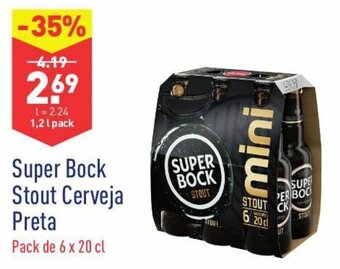 ALDI Super Bock Stout Cerveja Preta 6x20cl promoção
