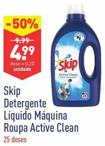 ALDI Skip Detergente Líquido Máquina Roupa Active Clean 25 Doses promoção