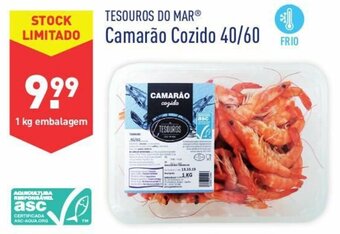 ALDI Tesouros Do Mar Camarão Cozido 40/60 1kg promoção