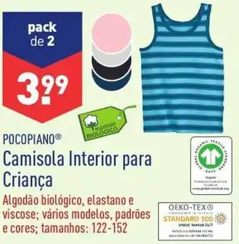 Pocopiano Camisola Interior para Crinça 122-152