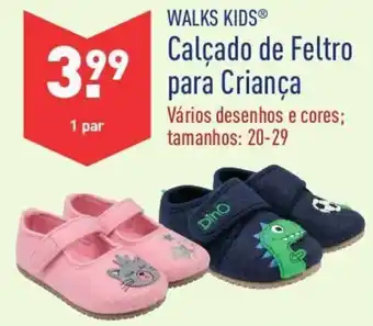 ALDI Walks Kids Calçado de Feltro para Criança 20-29 promoção