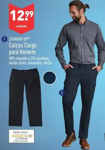 ALDI Straight Up Calças Cargo para Homem 48-56 promoção