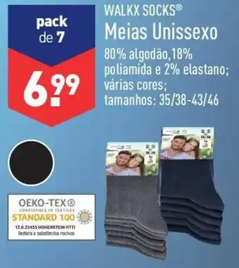 ALDI Walkx Socks Meias Unissexo 35/38-43/46 promoção