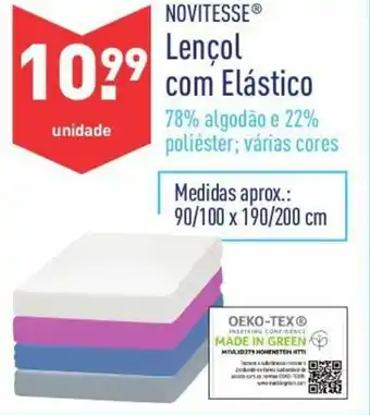 ALDI Novitesse Lençol com Elástico 90/100x190/200cm promoção