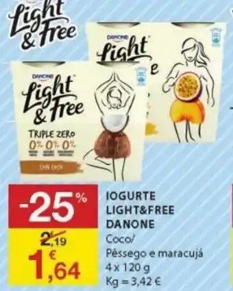 E.Leclerc Iogurte Light & Free Danone 4 x 120g promoção