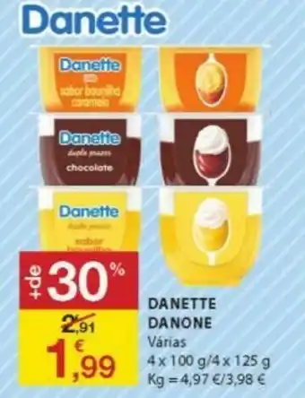 E.Leclerc Danette Danone 4 x 100g/ 4 x 125g promoção