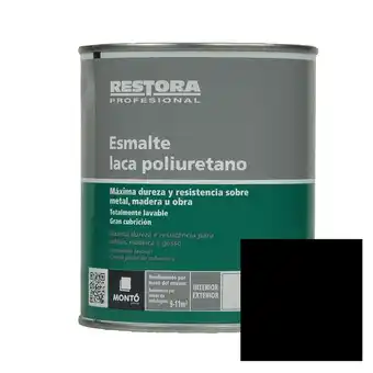 Esmalte laca poliuretano preto acetinado restora profissional 750 ml