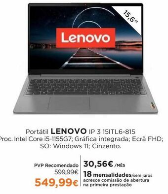 El Corte Inglés Notebook lenovo promoção