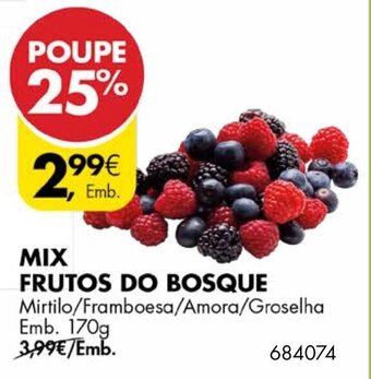 Pingo Doce Mix Frutos do Bosque 170g promoção