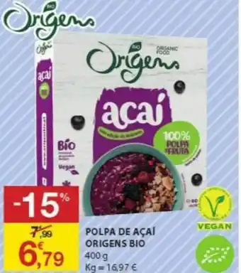 E.Leclerc Polpa de Açaí Origen Bio 400g promoção