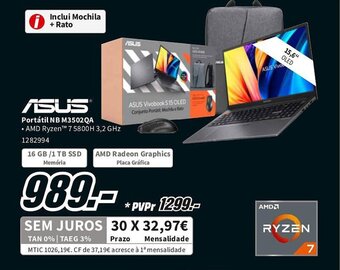 MediaMarkt ASUS Portátil NB M3502QA promoção