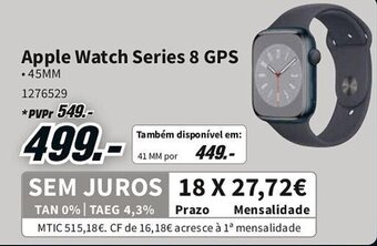 MediaMarkt Apple Watch Series 8 GPS promoção