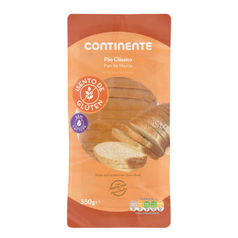 Continente Pão de forma clássico branco sem glúten promoção