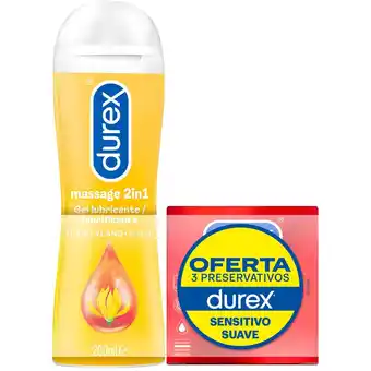 Gel de massagem e lubrificante + 3 preservativos