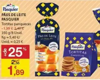 E.Leclerc Pães de Leite Pasquier 350g/ 8Unid promoção