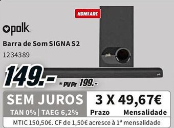 MediaMarkt Opolk Barra de Som SIGNA S2 1234389 promoção