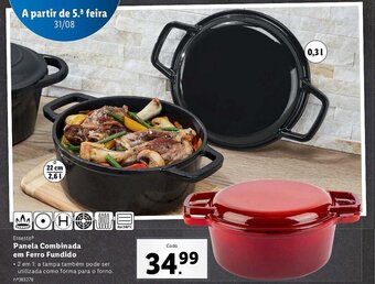 Lidl Ernesto Panela Combinada em Ferro Fundido promoção