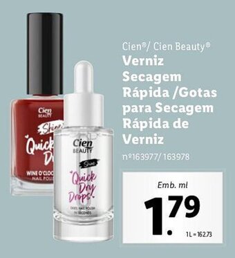 Lidl Cien / Cien Beauty Verniz Secagem Rápida/Gotas para Secagem Rápida de Verniz promoção