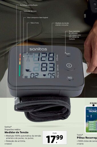 Lidl Sanitas Dispositivo médico Medidor de Tensão promoção