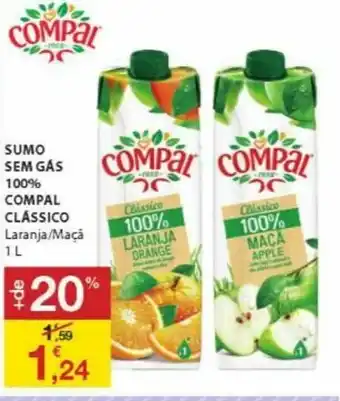 E.Leclerc Sumo sem Gás 100% Compal Clássico 1L promoção