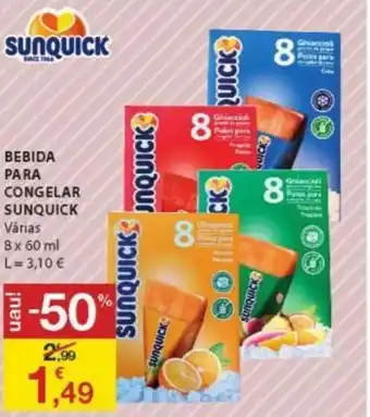 E.Leclerc Bevida para Congelar Sunquick 8 x 60ml promoção