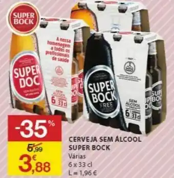 E.Leclerc Cerveja sem Álcool Super Bock 6 x 33cl promoção