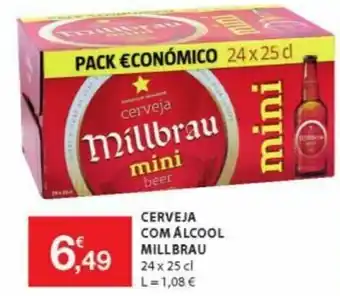 E.Leclerc Cerveja com ÁlcoolMillbrau 24 x 25cl promoção