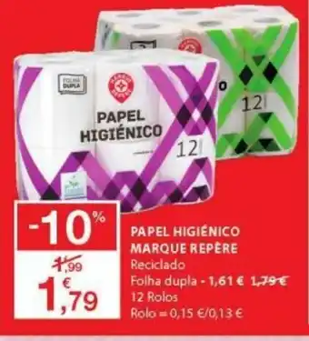 E.Leclerc Papel Higiénico Marque Repére 12 Rolos promoção