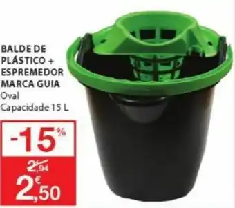 E.Leclerc Balde de Plástico+ Espremedor Mearca Guia 15L promoção