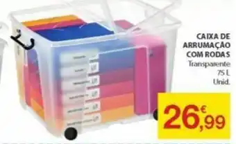 E.Leclerc Caixa de Arrumação com Rodas 75L promoção
