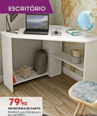 Bricomarché SECRETÁRIA DE CANTO 80x80x75 cm | Cor: branco Itm: 62410925 promoção