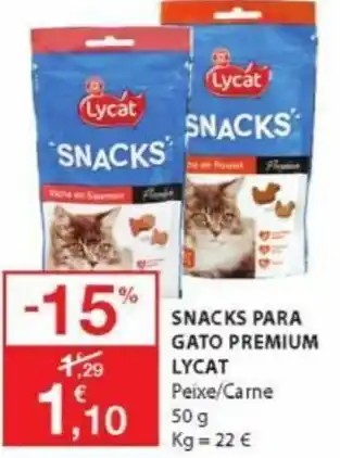 E.Leclerc Snacks para Gato Premium Lycat 50g promoção