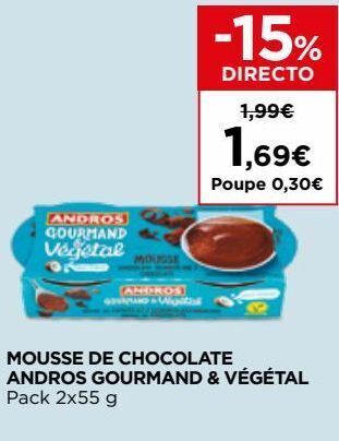 El Corte Inglés Mousse de chocolate andros promoção