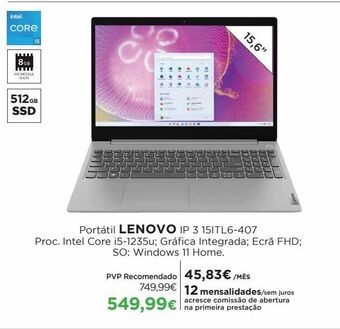 El Corte Inglés Computador portátil lenovo promoção