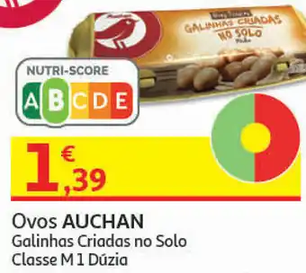 Auchan Ovos Auchan Galinhas Criadas no Solo Classe M 1 Dúzia promoção