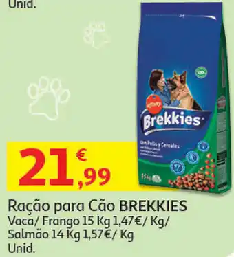 Auchan Racão para Cão Brekkies 15kg promoção