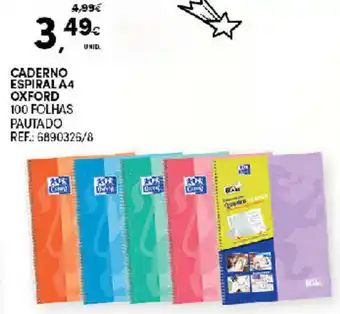 Continente Caderno Espiral A4 Oxford 100 Folhas Pautado promoção