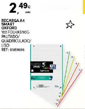 Continente Recarga A4 Smart Oxford 100 Folhas promoção