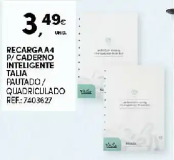 Continente Recarga A4 P/Caderno Inteligente Talia promoção