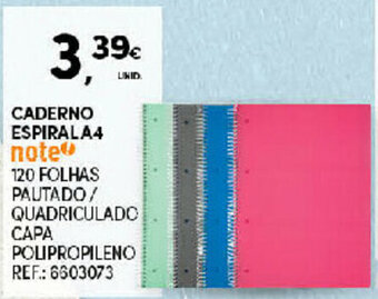 Continente Caderno Espiral A4 note promoção