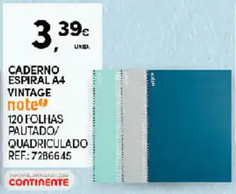 Continente Caderno Espiral A4 Vintage note promoção