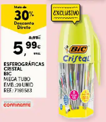 Continente Esferográficas Cristal BIC 20 Unid promoção