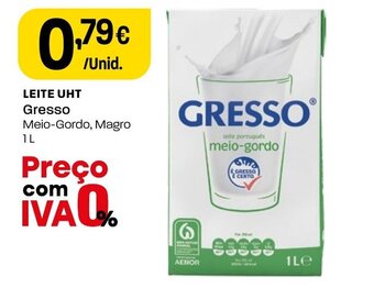 Intermarché LEITE UHT Gresso Meio-Gordo, Magro 1L promoção