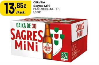 Intermarché CERVEJA Sagres Mini Pack: 30 x 0,25 L promoção