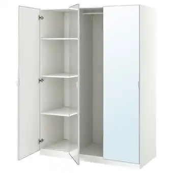 IKEA Pax / åheim combinação de roupeiro, branco/vidro espelhado, 150x60x201 cm promoção