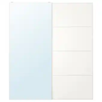 IKEA Auli / mehamn par de portas deslizantes, vidro espelhado/dupla face branco, 200x236 cm promoção